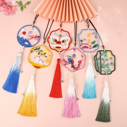 Car Pendant Diy Cross Stitch Kits Embroidery Needlework Sets Safe Blessing Needlework Crafts for Adults Jewelry Material Package