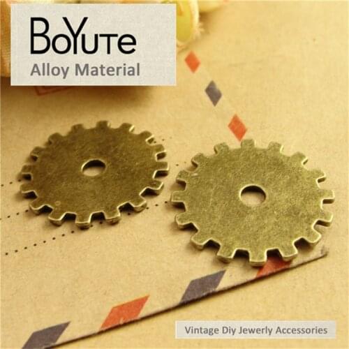 BoYuTe (50 Pieces/Lot) 20MM Wholesale Antique Bronze Plated Zinc Alloy Materials Gear Pendant Charms for Jewelry Making