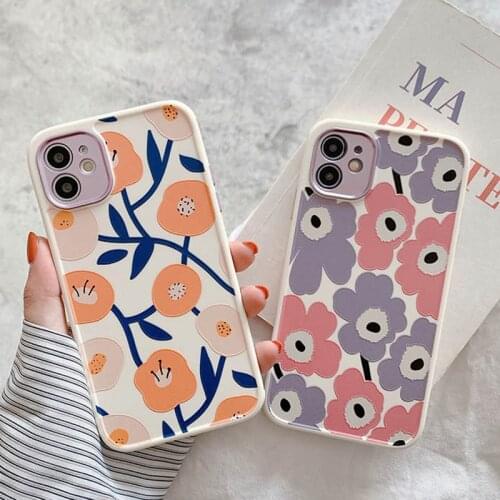 Art Painting Phone Case For iPhone 12 mini 11 11Pro Max Flowers X XR XS SE 2020 7 8 Plus Oil Painting Character Soft TPU Cover
