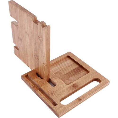 DIY Wooden Desk Remote Holder Storage Box Mobile Phone Shelf Rack Stand Stationery Organizer Home Decor