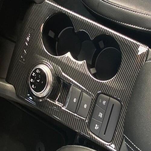 For Ford Focus 2019 2020 ST Carbon Fiber Car Gear Shift Electronic Handbrake Frame Cover Water Cup Holder Trims ABS Accessories
