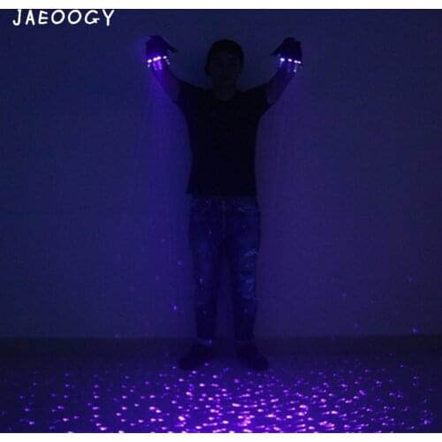 Customized high quality purple laser gloves DJ bar nightclub luminous glasses gloves bar night show props