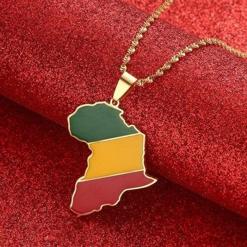 Africa Map & Congo Map Pendant Necklaces Silver Color Gold Color Jewelry Map Congo Gift