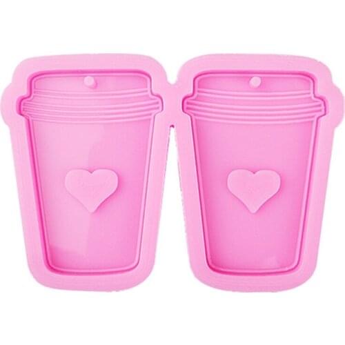 Coffee Cup Casting Resin Mold Keychain Epoxy Resin Mold Earrings Pendant Silicone Mould DIY Crafts Jewelry Necklace Casting Tool