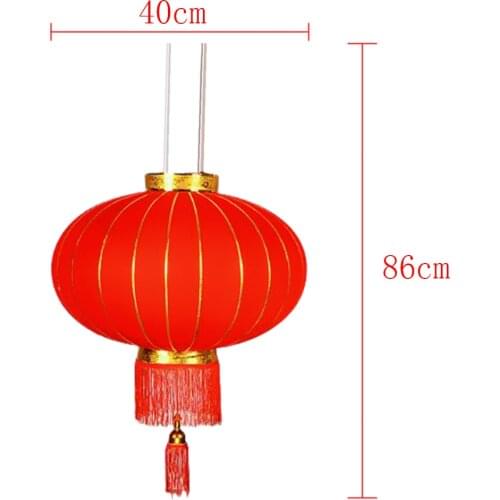 Red Chinese New Year Lantern Flocking Hanging Lantern Spring Festival Home Decoration