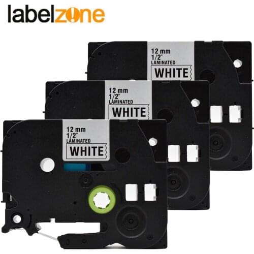 3pcs for brother label printers cassette ribbons cartidge tz 12mm tze label tape tz-231 tze 231 tze231 laminated adhesive tapes