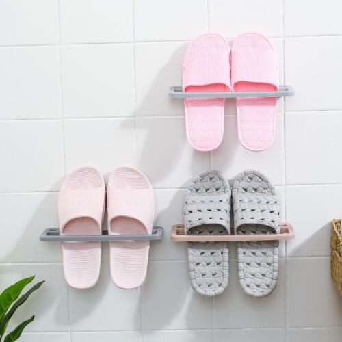 Wall Mounted Shoe Rack Foldable Shoes Hanger Slippers Drain Storage Rack Shelf Shoe Hanging Holder Bathroom Organizer