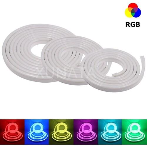 110V 220V RGB Neon Strip Light Ribbon Tape Flexible LED Neon Sign Night Lamp 5050 LED Strip no controller,no remote