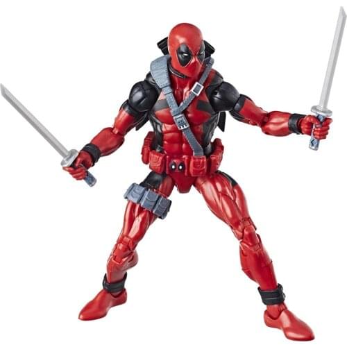 Original Marvel Legends Classic 90s Red Deadpool 6" Action Figure From 2018 Sasquatch BAF Wave Collectible Doll Model Toys