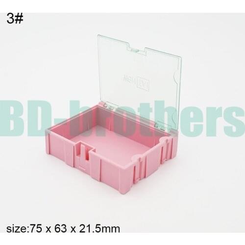 Original 3# Pink Component storage box IC Square Components Boxes SMT SMD WeNTAI Combination Boxes Plastic Case 100pcs/lot