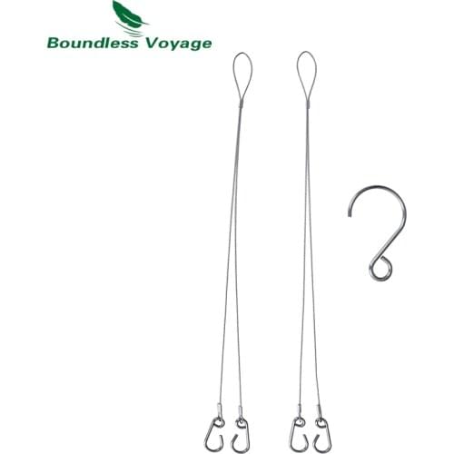 Boundless Voyage Hanging Chain 304 Stainless Steel Chain Hanging Wire with Hook for Camping Grill Pot