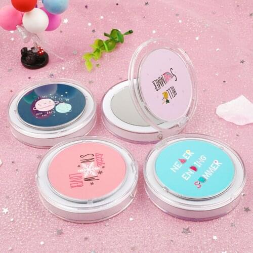 Portable LED Lighted Mini Circular Makeup Mirror Compact Pocket Face Lip Cosmetic Mirror Pocket Mirror Beauty Makeup Mirror