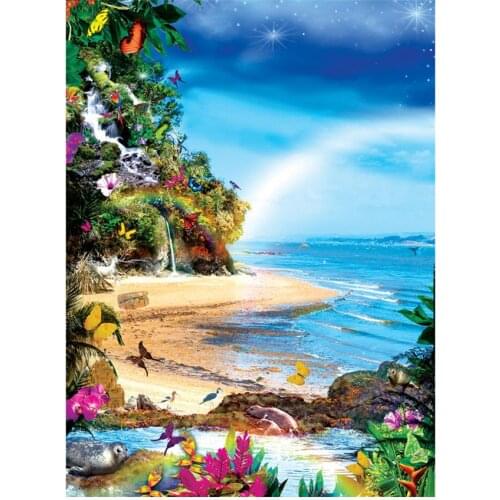 Seaside landscape pattern 5D DIY full diamond cross stitch diamond mosaic home decoration