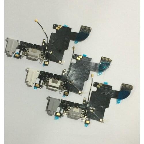 20Pcs/lot For iPhone 6S 4.7" Charger Dock Connector Charging Port Headphone Jack with Microphone Flex Cable Replacement Parts