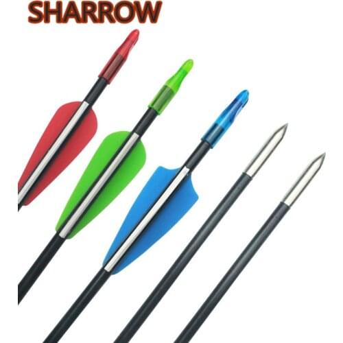 12pcs Archery Fiberglass Arrows 31" Spine 900 Glassfiber Arrows Target Arrows Fixed Arrow Tips For Training Shooting Accessories
