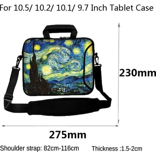 Van Gogh Messenger Notebook Tablet PC Bag 10.2" 10.1 Sleeve Shell Handbags For iPad Air 3 Pro 10.5" 9.7 Netbook Pouch Case Cover