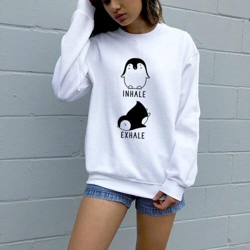 Inhale Exhale Penguin Sweatshirt tumblr Fashion Clothes Sweats Unisex sweatshirts Pullovers Jumper outfit Crewneck casual tops