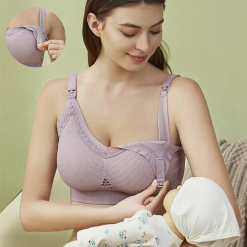 Comfortable Breathable Adjustable Shoulder Strap Nursing Bra Breastfeeding Women Seamless Organic Cotton Bralette Products Bras