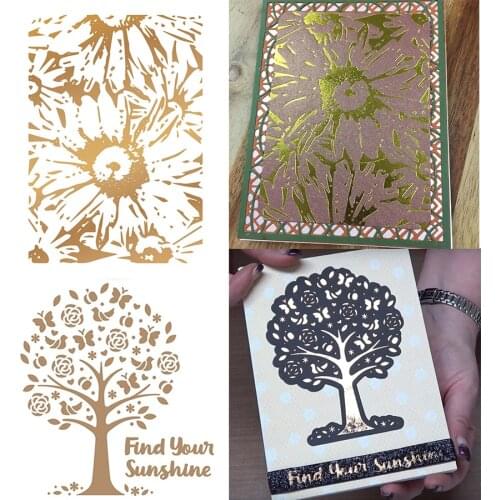 Unique Tree Bird Butterfly Artistic Background Sunshine Words Hot Foil Plates For Scrapbooking DIY Ablum Paper Cards New 2020