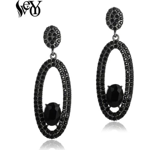 VEYO Hollow out Full Rhinestone Dangle Earrings Trendy Crystal Drop Earrings for Women New Free shipping