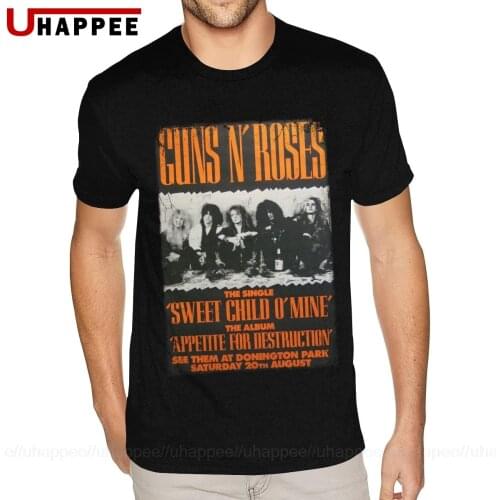 Vintage Guns N Roses Outfit Tees Shirt Team Korean Men Fashion T Shirts Man Short Sleeves Cheap Price Branded Official Apparel