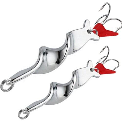 1PCS Silver 10g 14g 21g 28g Rotating Metal Spinner Spoon Fishing Lure Baits For Trout Pike Pesca Fish Treble Hook Tackle