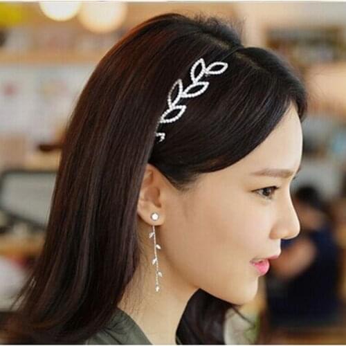 Temperament Zircon Leaf long Tassel Clip on Earrings Non Pierced Ear Clip Without Ear Hole For Women Earrings Fashion Jewelry