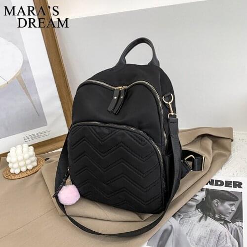 Maras Dream Womens Backpack Luxury Nylon Black Backpack Trendy Korean Ladies Bagpack For Leisure Travel Bag High Capacity