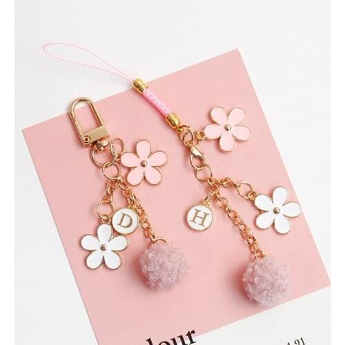 Ins Cherry Blossoms Mobile Phone Chain Lanyard Chain Anti-lost Bracket Key Lanyard Women Sweet Japanese style Fashion Jewelry