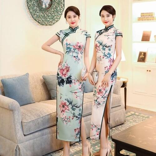 Spring Style New Cheongsam WomenS Modified Version Of The Long Dress Retro Chinese Style Young Girl Cheongsam Qipao Dress