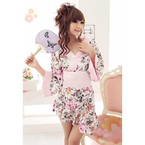 Halloween Women Lady Japanese Tradition Yukata Kimono Bath Robe Gown Cosplay Costume