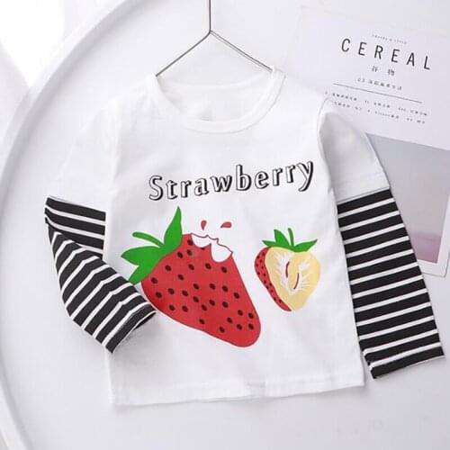 ZWY737 Fashion Boys Girls T shirt Long Sleeve Autumn Spring Cotton Childrens T-shirt Tee Tops Bottoming Shirt Kids Clothes