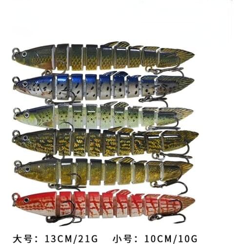 Large and small multi-segment bionic nine-segment loach long-cast luya submerged bait fresh seawater 10 grams of sea bass