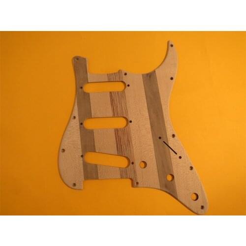 1PCS Solid ( Maple +black walnut )wood STRAT GUITAR SSS Pickguard #4102