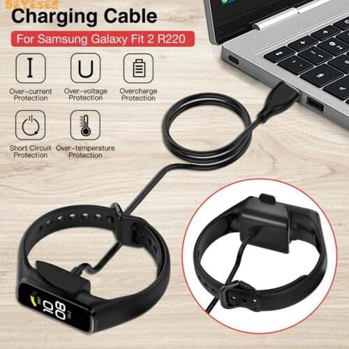 100/15mm Charger Cable For Samsung Galaxy Fit 2/SM-R220 Replacement USB Charging Wire Cord Clip Dock Smartwatch Band Accessories