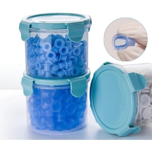 100Pcs Small Plastic Disposable Microblading Tattoo Ink Cup with Storage Box Permanent Makeup Pigment Clear Holder Container Cap