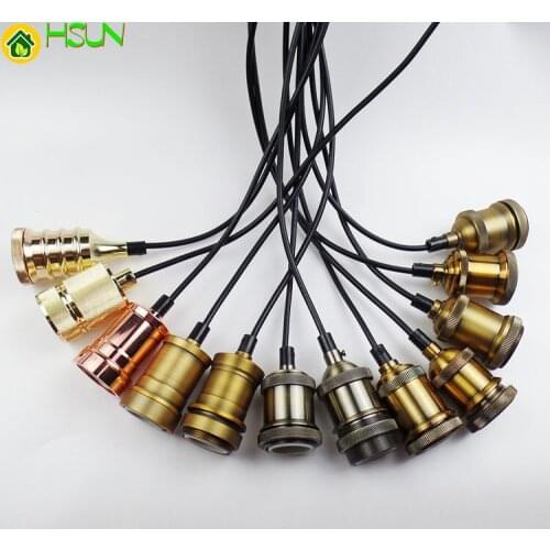 110V Aluminum retro lamp holder E27 220V lamp holder chandelier with switch / without switch screw connector 3 color bed lamp