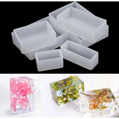 2cm Deep Square Rectangle Silicone Mold Dried Flower Plant UV Epoxy Resin Mould For DIY Pendant Jewelry Making Accessories