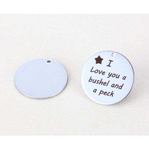 20pcs/lot 25mm New Arrival Stainless Steel Letter Charm I Love You A Bushel And a Peck For DIY jewelry making