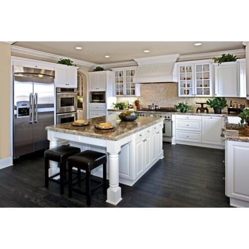 2019 Free design Custom American solid wood kitchen cabinet with solid wood door panels customized color