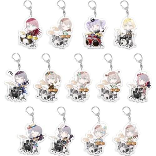 5pcs 10pcs BanG Dream Toyama Kasumi Rimiri Saya Yamabuki Arisa Ichigaya PVC Pendant Key Chain Keyring