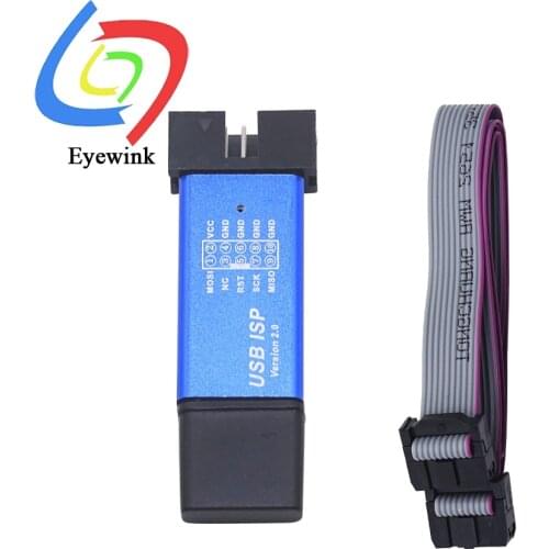 Aluminum shell USB ISP USBISP USBASP ASP Programmer for 51 ATMEL AVR WIN7 64 (Random color)