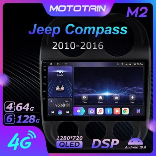 6G+128G Android 10.0 Car Radio GPS for Jeep Compass 1 MK 2009-2015 GPS Navi Seteo System with 4G LTE DSP SPDIF BT 5.0 1280*720