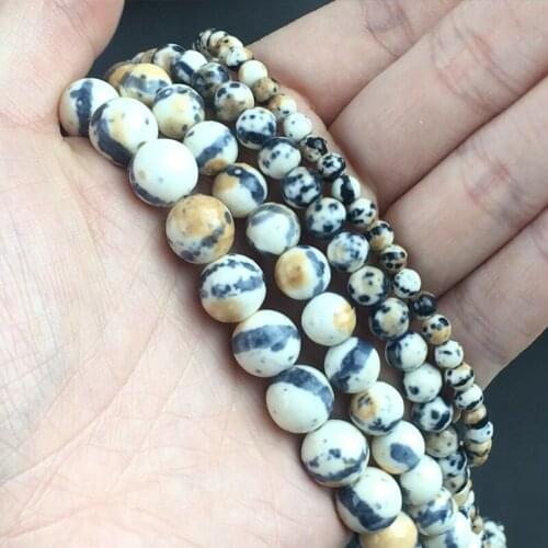 Natural Stone Beads Round Black White Colorful Rain Loose Beads For Jewelry Making DIY Bracelet Earrings Accessories 4/6/8/10mm