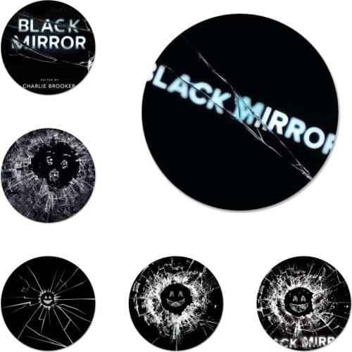 Black mirror tv Badge Brooch Pin Accessories For Clothes Backpack Decoration gift 58mm