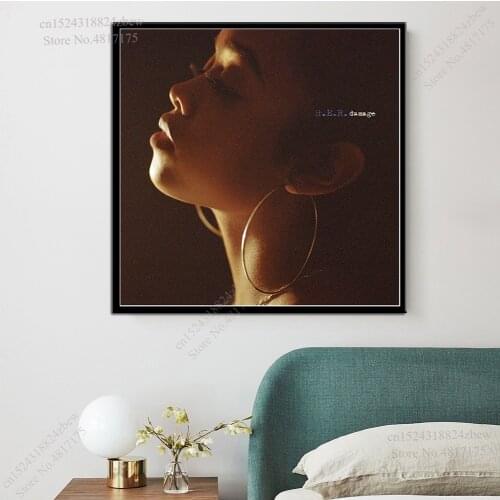 H.E.R. Poster Rapper Singer Music Album Damage Gabriella Gabi Wilson Canvas Painting Wall Art Posters and Prints Home Decor