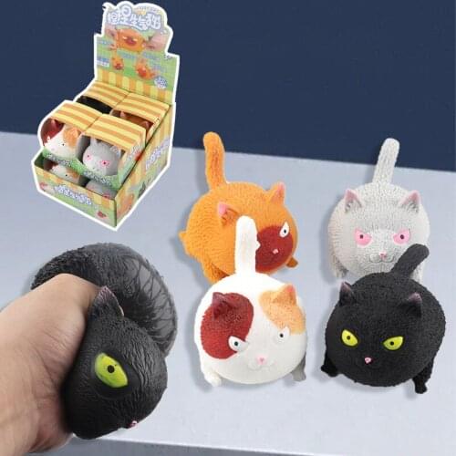 Angry Cat Press Decompression Toy Relieve Anti Stress Balls Hand Squeeze Fidget Toy For Child Kids Antistress Gifts