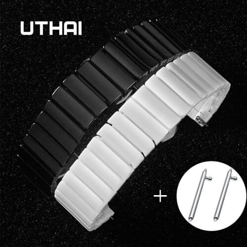 UTHAI C03 Ceramic 20/22/24mm watch strap 20/22mm watch band For Samsung watch high quality Watchbands For moto II watch