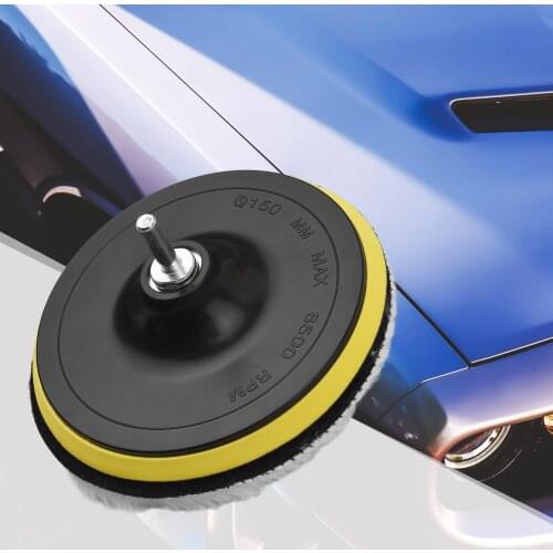 KKMOON 5Pcs Wool Polishing Pads Kit 6 Inches Car Buffing for Automobiles Details Self-adhesive Wool Pad