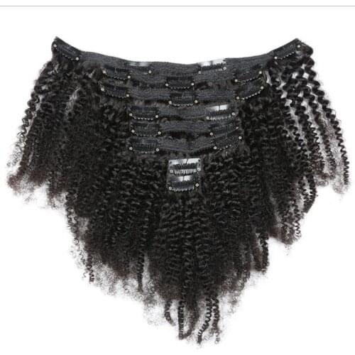 Kinky clip curly hair extensions Hair Extension Maxine 3C 4A Afro Kinky Curly Clip in Human Hair Extensions Women